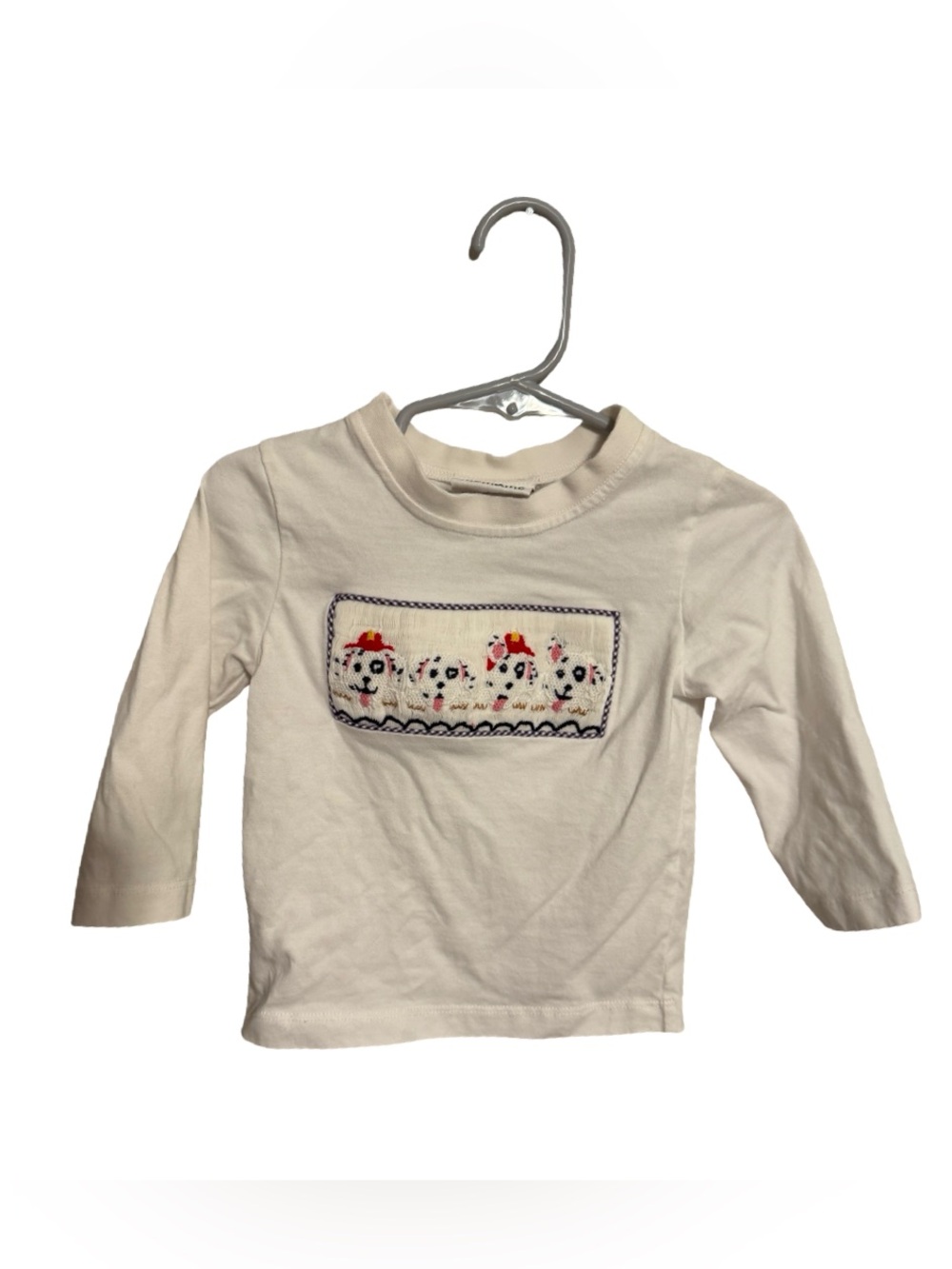 Mom & Me Hand Smocked Firetruck Dog Long Sleeve Shirt Boys Size 2T
